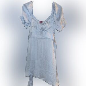 Francesca's Miami Collections Sky Blue Puff Sleeve Mini Dress/Top